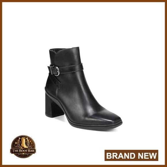 Water Resistant Ankle Bootie Square Toe Side Zip Classic Chic Functional - Picture 2 of 7